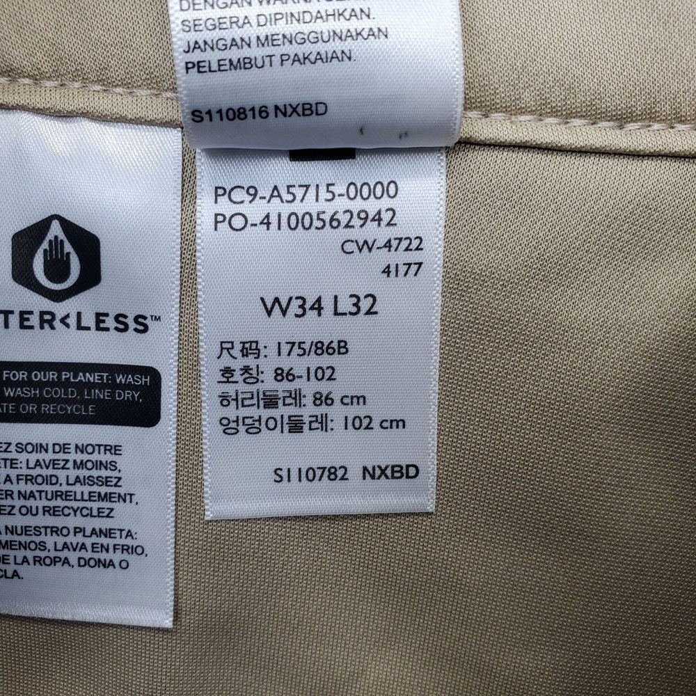 DOCKERS Pants Mens 34x32 Gray Straight‎ Fit Performance Security Pockets Hiking - Picture 9 of 11
